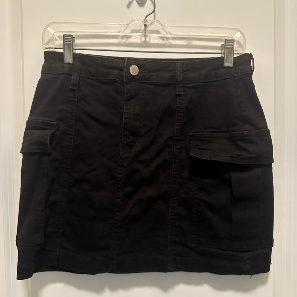 Black Mini Skirt with Pockets